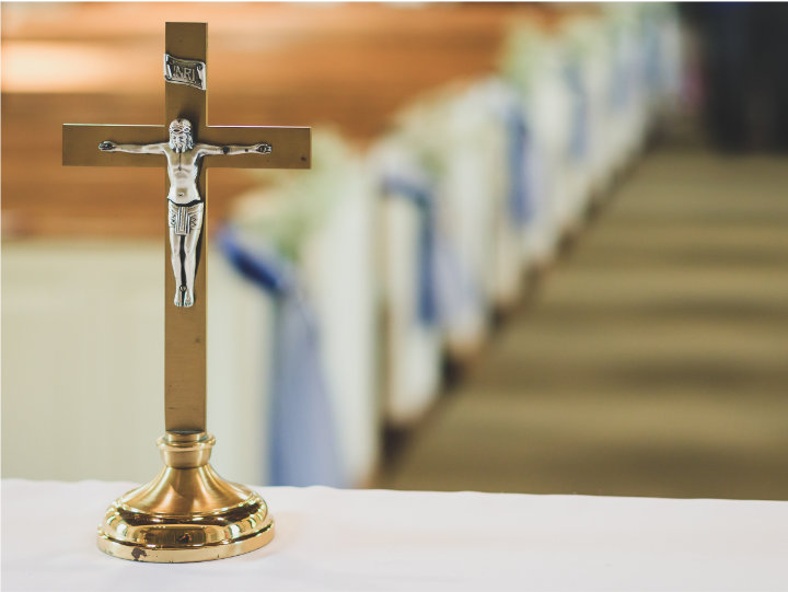 Picture of Jesus on a medal cross